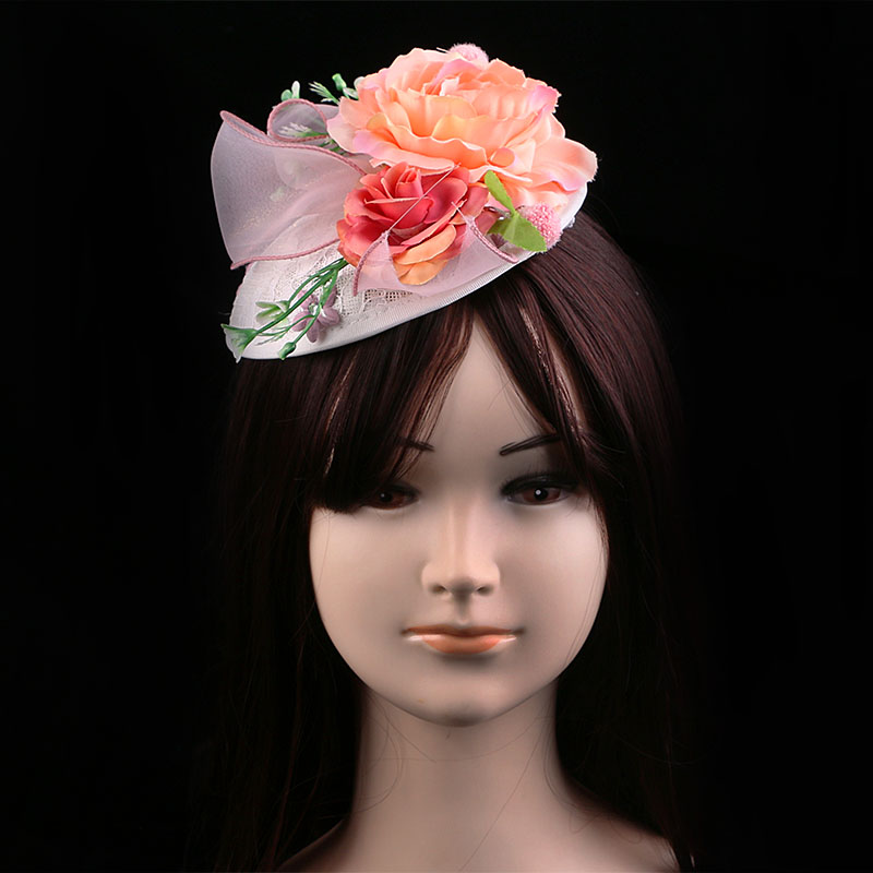 Korean bride retro lace yarn yarn hat headdress wedding photography cap decoration and sweet hat