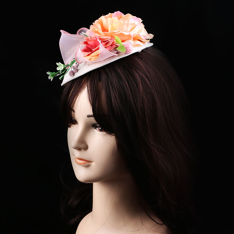 Korean bride retro lace yarn yarn hat headdress wedding photography cap decoration and sweet hat