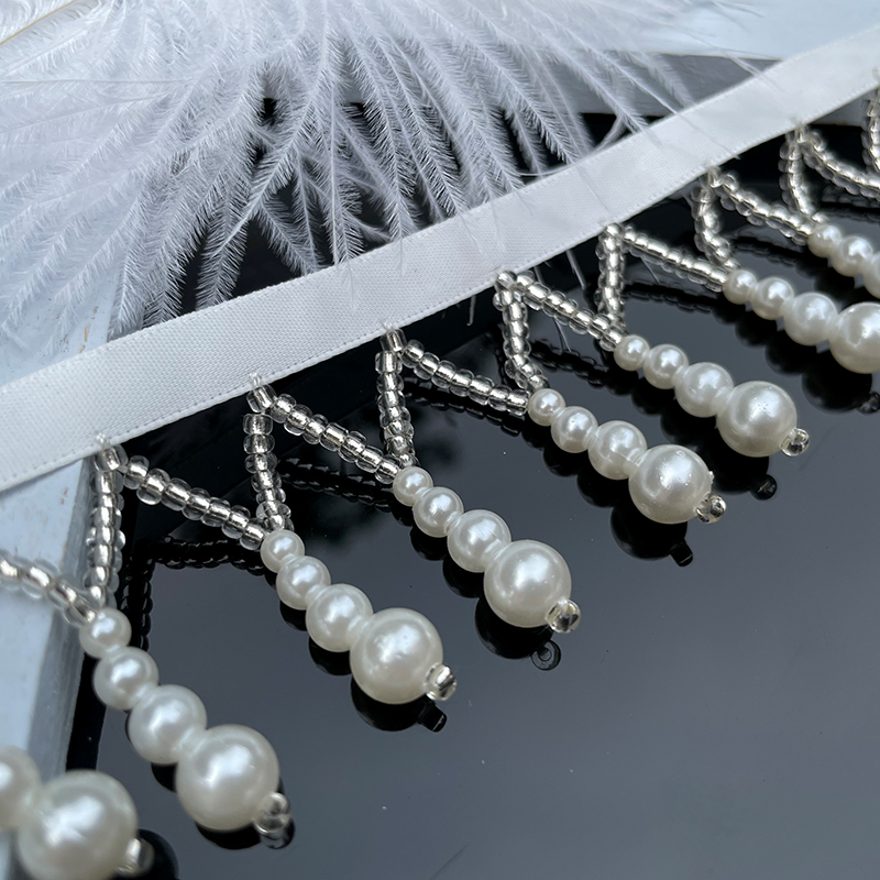 Heavy Industry Beaded Tassel Lace DIY Hand Sewing Clothing Han Chinese Clothing Cheongsam Shoes Hat Wedding Dress Decorative Jewelry