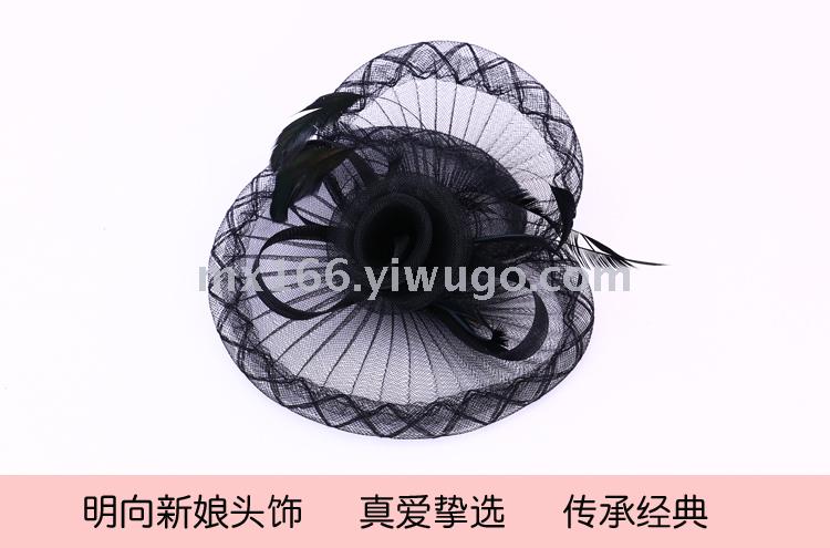 Black Handmade Mesh Bowler Hat Bridal Wedding Photo Studio Photography Shooting Makeup Modeling Sample Photography Accessories