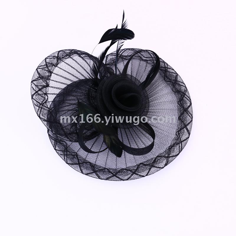 Black Handmade Mesh Bowler Hat Bridal Wedding Photo Studio Photography Shooting Makeup Modeling Sample Photography Accessories