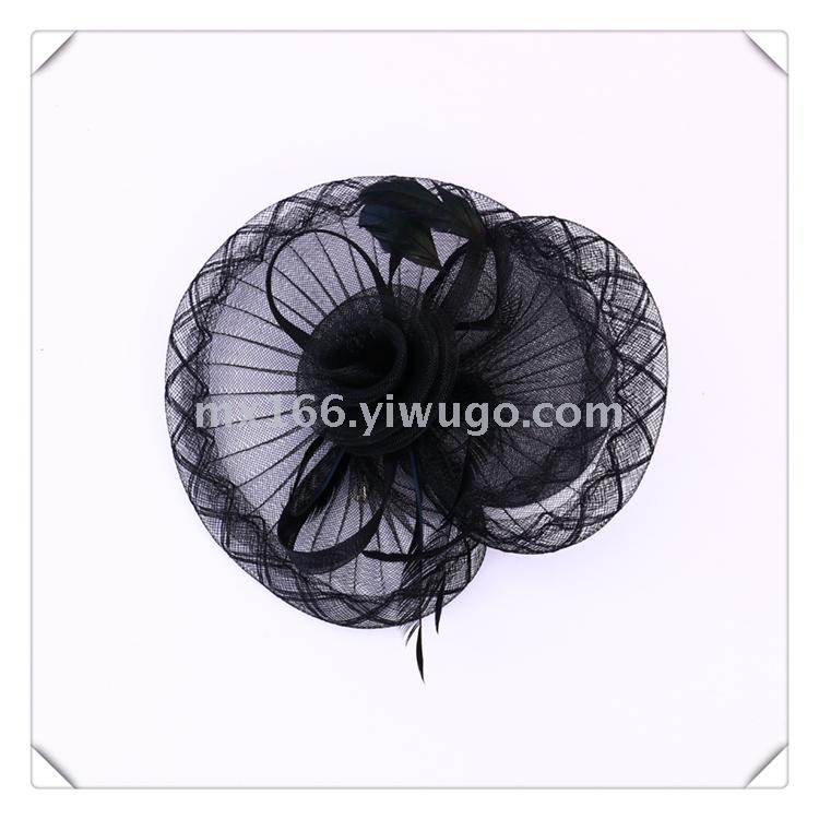 Black Handmade Mesh Bowler Hat Bridal Wedding Photo Studio Photography Shooting Makeup Modeling Sample Photography Accessories