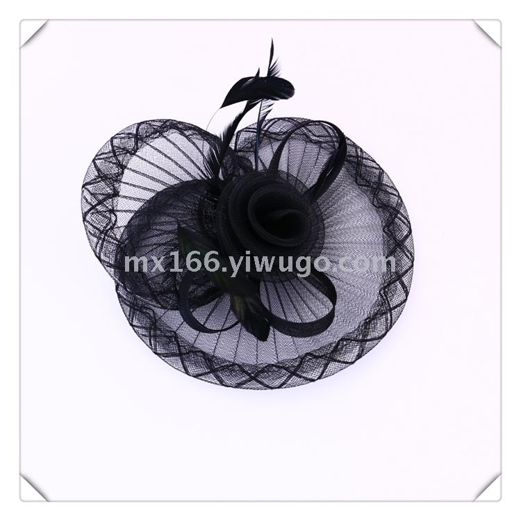 Black Handmade Mesh Bowler Hat Bridal Wedding Photo Studio Photography Shooting Makeup Modeling Sample Photography Accessories