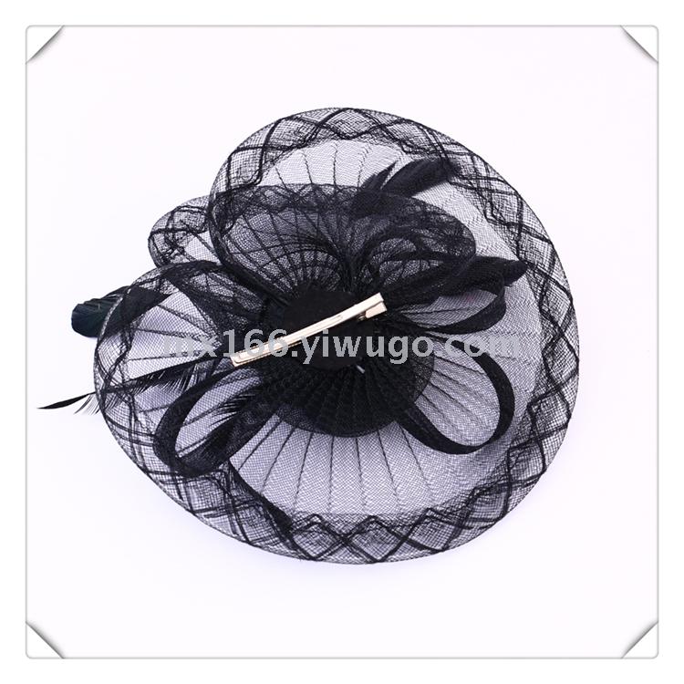 Black Handmade Mesh Bowler Hat Bridal Wedding Photo Studio Photography Shooting Makeup Modeling Sample Photography Accessories
