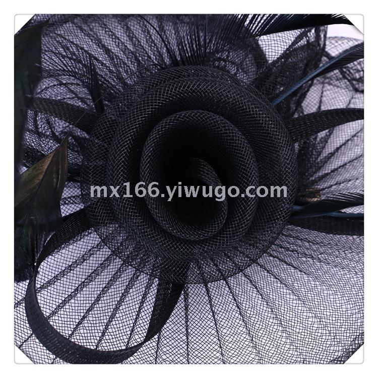 Black Handmade Mesh Bowler Hat Bridal Wedding Photo Studio Photography Shooting Makeup Modeling Sample Photography Accessories