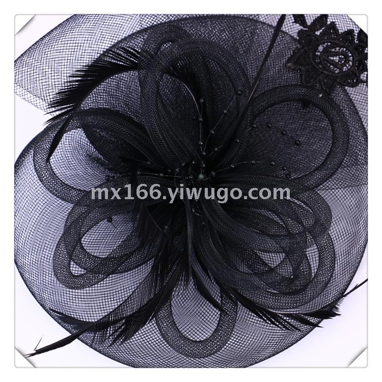 Handmade Flowers Pattern European Mesh Vintage Noble Lady Socialite Wedding Hat Travel Photography Photo Studio Accessories