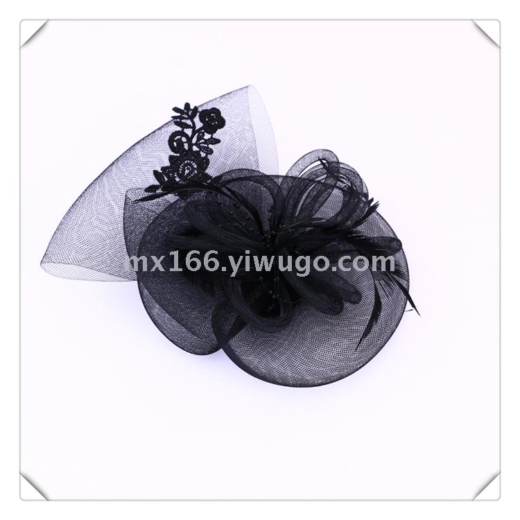Handmade Flowers Pattern European Mesh Vintage Noble Lady Socialite Wedding Hat Travel Photography Photo Studio Accessories