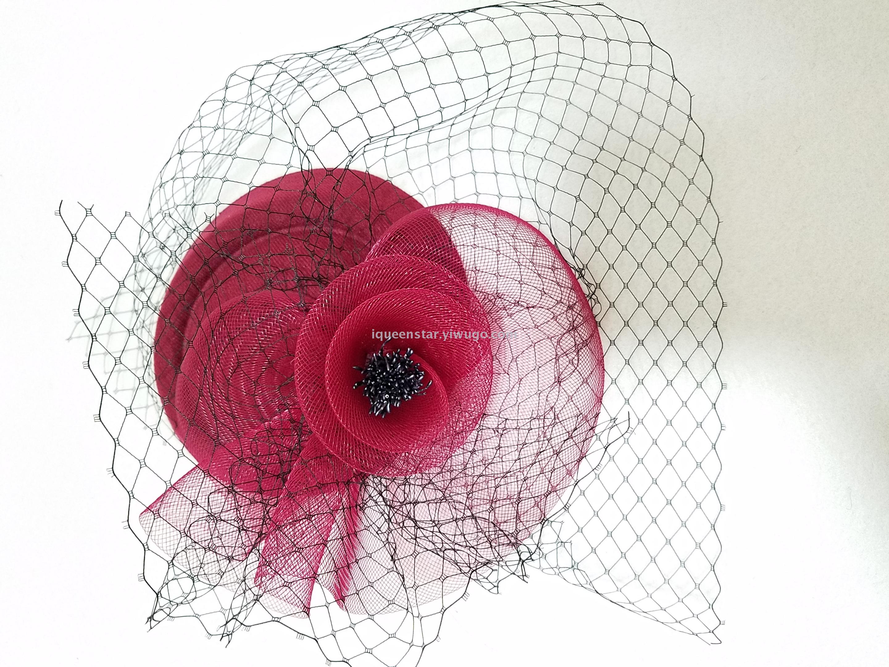 Fasinator Horceracing hat Fashion hat Feather hat Net veil hat Hity Iqueenstar ins hat derbyhats wedding party hat