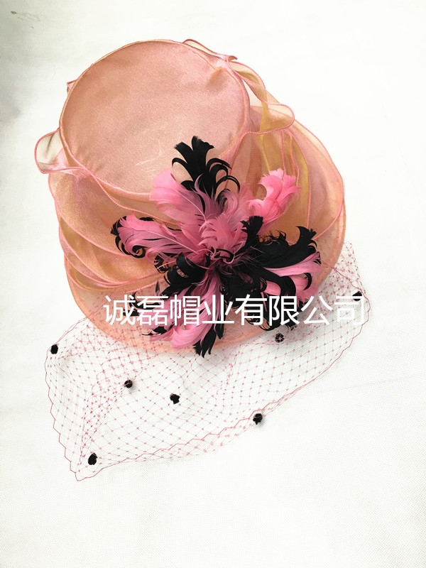 British fashion wedding dress hat feather decorative hat white hat