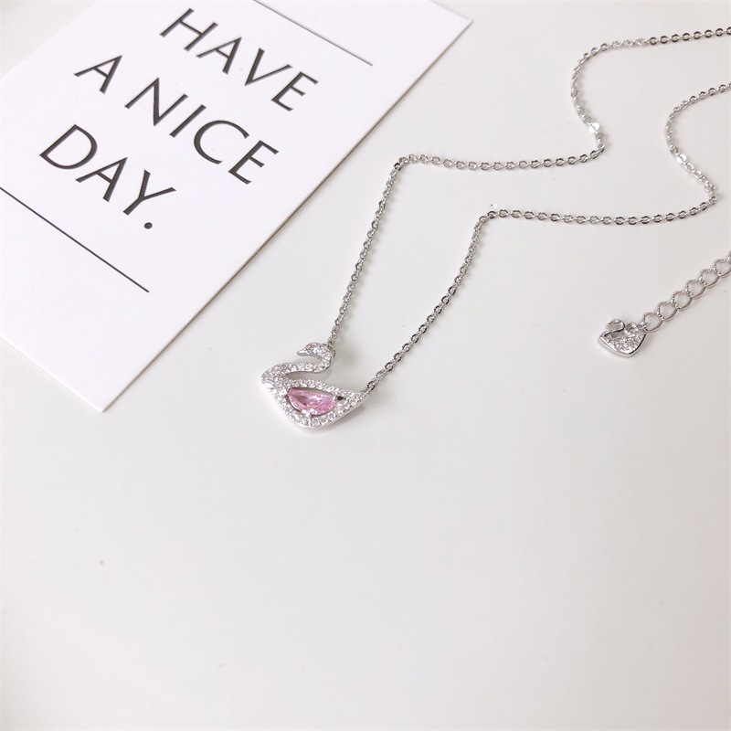 S925 Sterling Silver Rose Gold Little Swan Necklace Female Korean Style Affordable Luxury Style Clavicle Chain Elegant Personality European and American Jewelry S925 Sterling Silver Rose Gold Little Swan Necklace Female Korean Style Affordable Luxury Style Clavicle Chain Elegant Personality European and American Jewelry