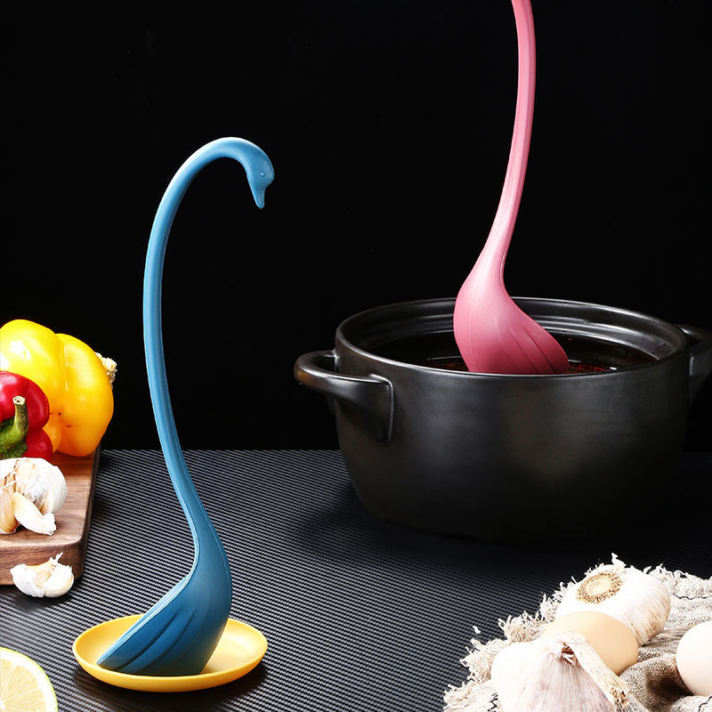 Japanese Francfranc Swan with Tray Vertical Soup Spoon Cross-Border Hot Selling Swan Creative Soup Spoon Wheat