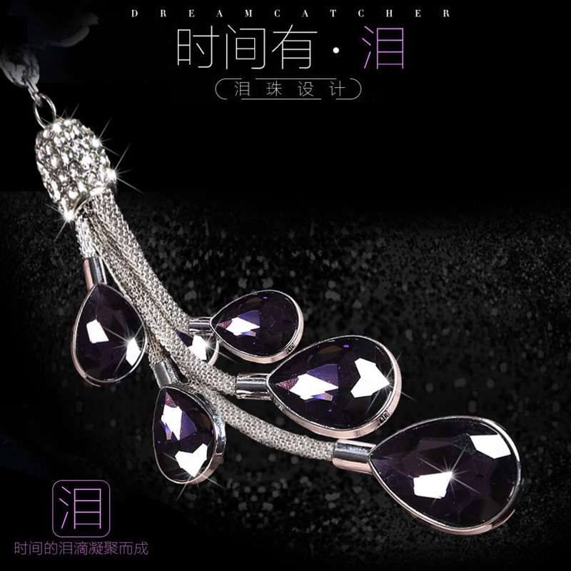 Car Accessories Crystal Cute Cartoon Swan for Car Interior Rearview Mirror Purple Pendant Car Accessories Tassel Female