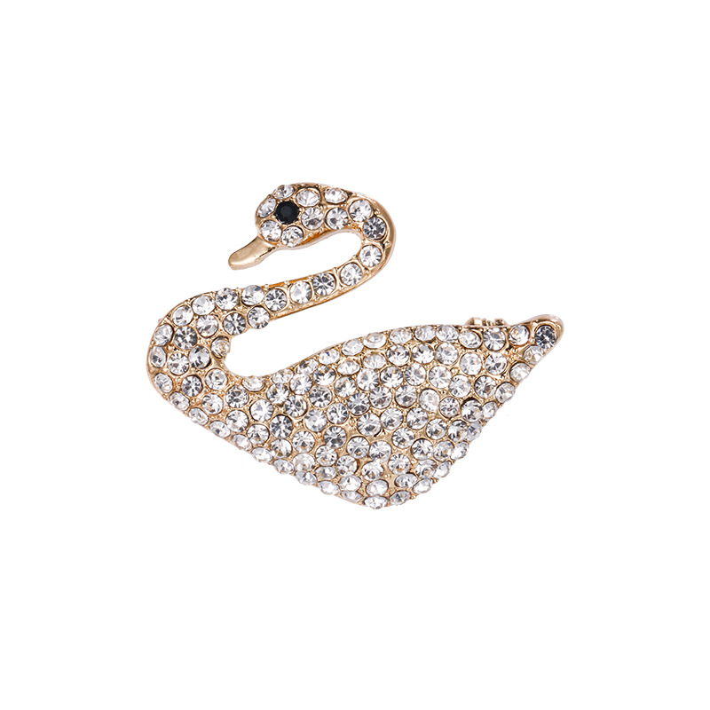 New Korean fashion animal corsage alloy diamond pin swan brooch clothing accessories manufacturers wholesale