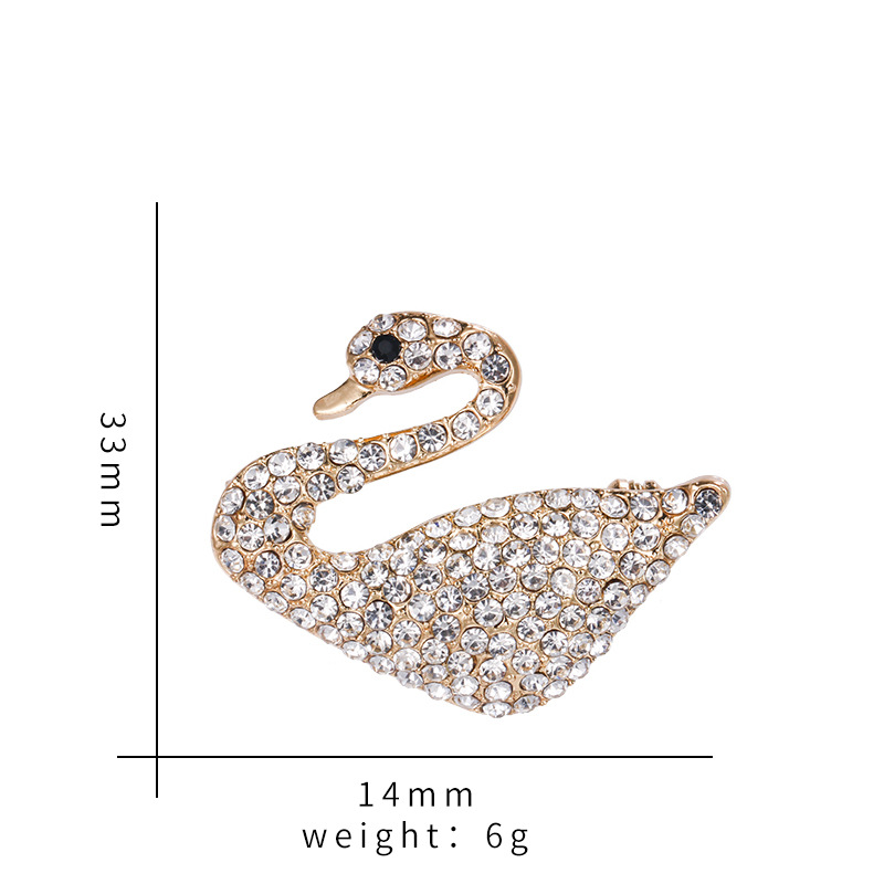 New Korean fashion animal corsage alloy diamond pin swan brooch clothing accessories manufacturers wholesale