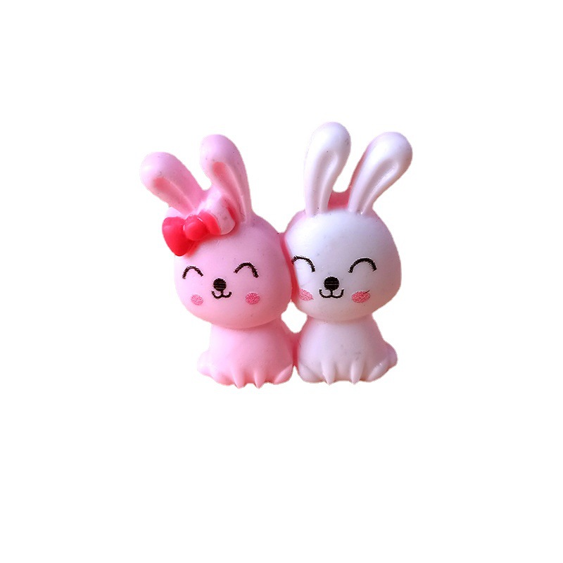 Plastic Resin Jewelry Accessories One Pair of Lovers Bunny Swan Phone Shell Stickers DIY Ingredients Wholesale
