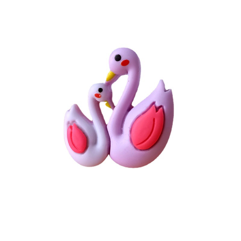 Plastic Resin Jewelry Accessories One Pair of Lovers Bunny Swan Phone Shell Stickers DIY Ingredients Wholesale