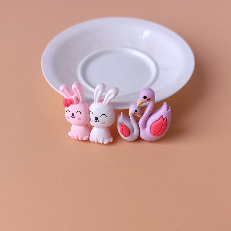 Plastic Resin Jewelry Accessories One Pair of Lovers Bunny Swan Phone Shell Stickers DIY Ingredients Wholesale Plastic Resin Jewelry Accessories One Pair of Lovers Bunny Swan Phone Shell Stickers DIY Ingredients Wholesale