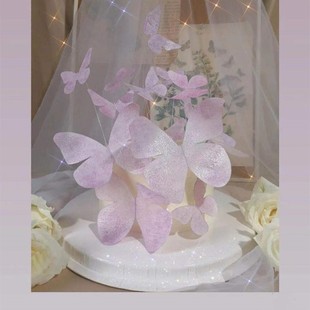 Baking Cake Topper Ins Style Black and White Swan Acrylic Cake Decorative Insertion Plug-in Party Dress up