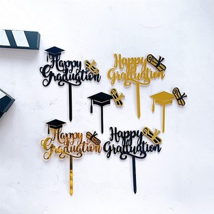 Baking Cake Topper Ins Style Black and White Swan Acrylic Cake Decorative Insertion Plug-in Party Dress up