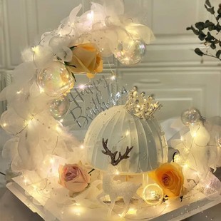 Baking Cake Topper Ins Style Black and White Swan Acrylic Cake Decorative Insertion Plug-in Party Dress up