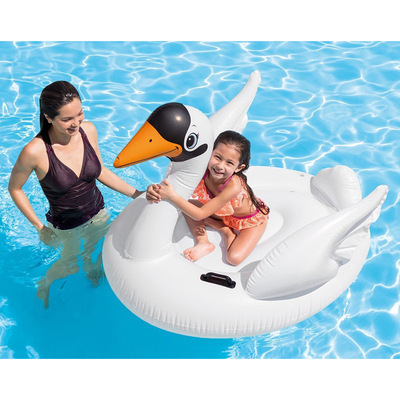 INTX New Inflatable Creative Swan Floating Mat Swimming Pool Floating Bed Mount Children&#039;s Water Toys Wholesale 57557