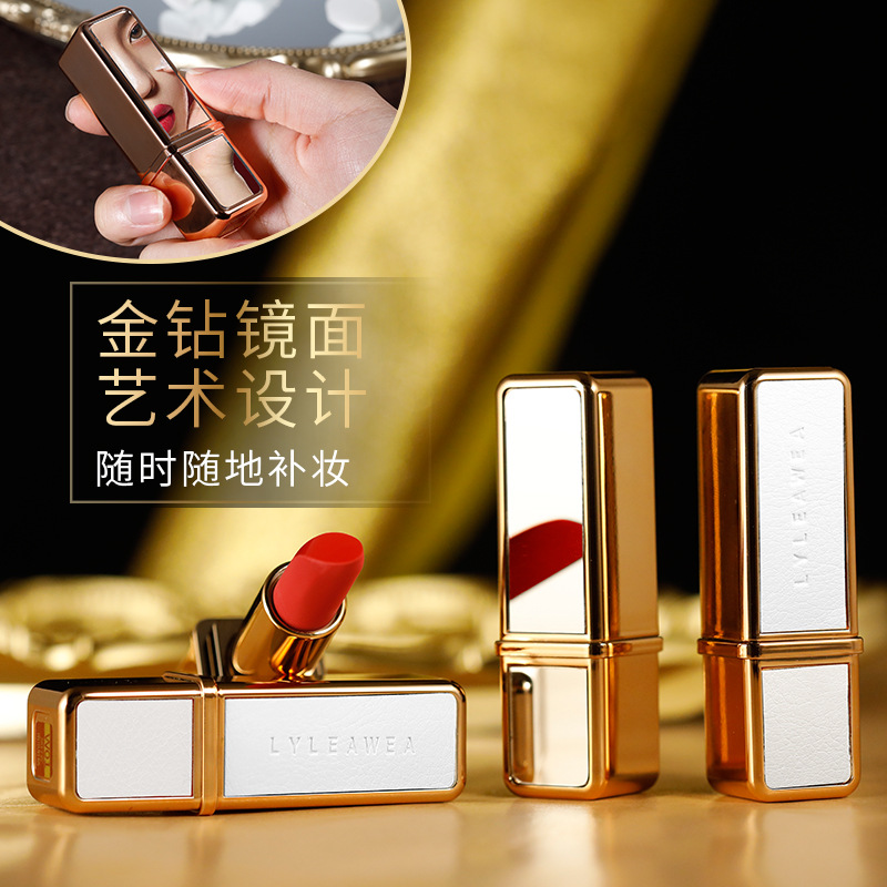 Liliwei Roman Printed Swan Kiss Vintage Lipstick Velvet Matte Finish Lambskin Nourishing Lipstick