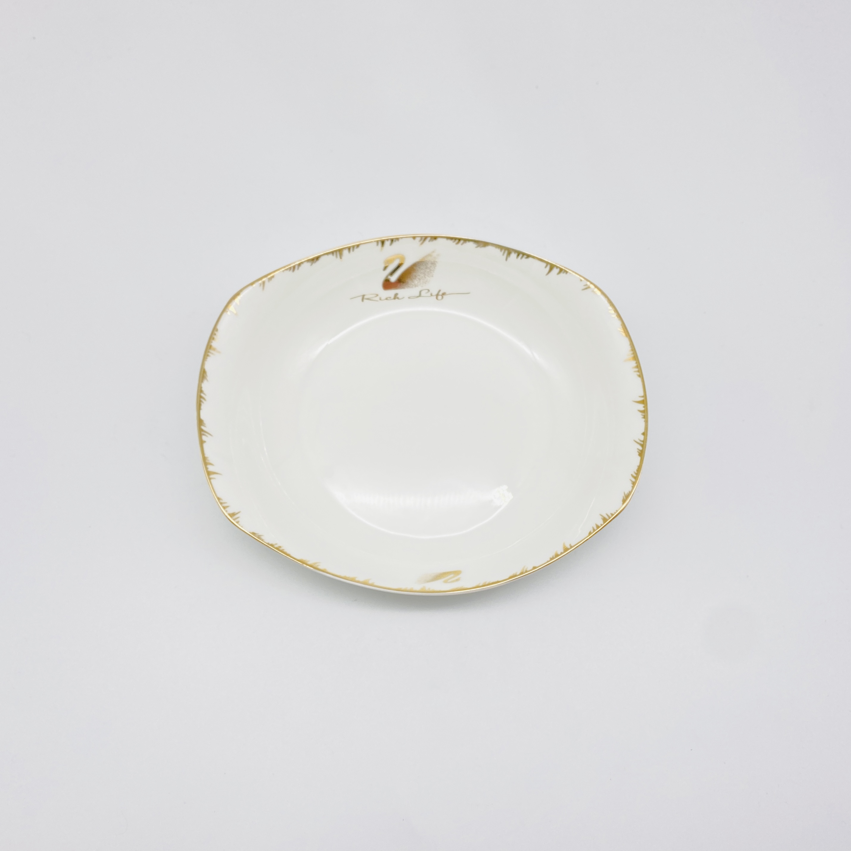 Household Ceramic Bowl Plate Swan Series Rice Bowl Noodle Bowl Meal Tray Spoon Small Spoon Dish