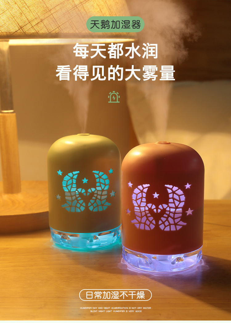 Cross-Border Hot Selling Swan Humidifier Mini Car Humidifier Desktop Office Hydrating Instrument Home Bed Head Humidifier