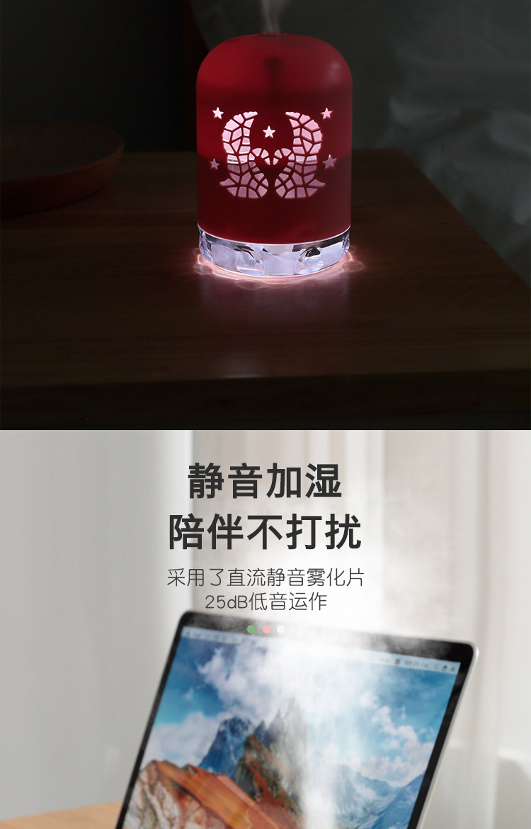 Cross-Border Hot Selling Swan Humidifier Mini Car Humidifier Desktop Office Hydrating Instrument Home Bed Head Humidifier