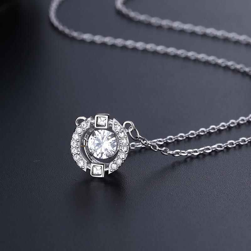 With Swarovski Element Style Crystal Smart Necklace Female Pulsatile Heart Shijia Swan Set Chain