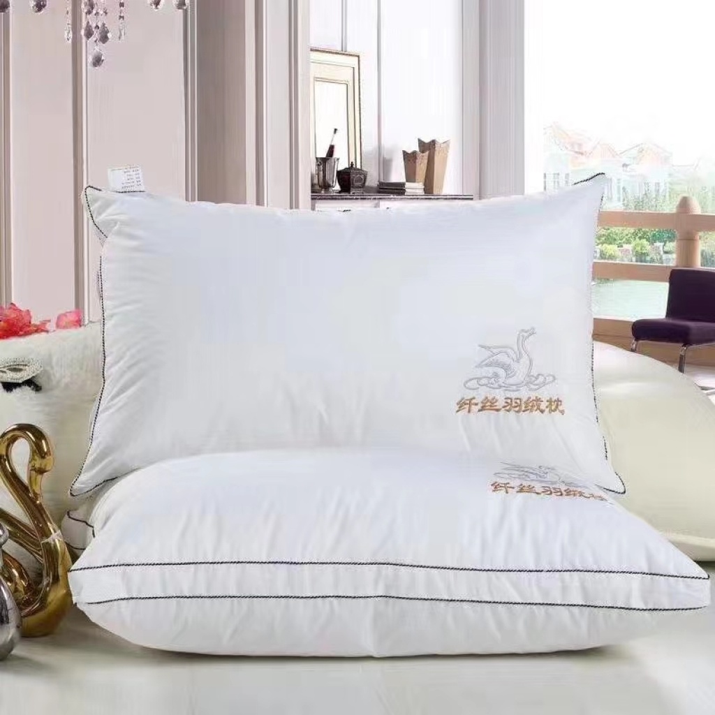 Cotton Twill High-Count and High-Density Swan Embroidery Pillow Inner Wholesale Cotton Twill High-Count and High-Density Swan Embroidery Pillow Inner Wholesale