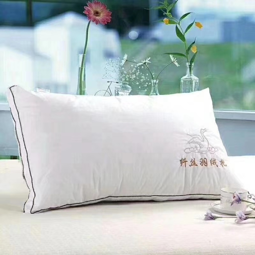 Cotton Twill High-Count and High-Density Swan Embroidery Pillow Inner Wholesale Cotton Twill High-Count and High-Density Swan Embroidery Pillow Inner Wholesale