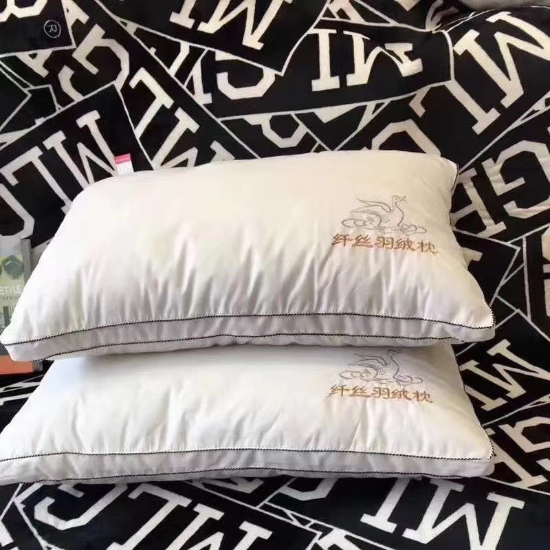 Cotton Twill High-Count and High-Density Swan Embroidery Pillow Inner Wholesale