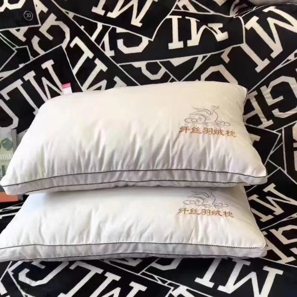Cotton Twill High-Count and High-Density Swan Embroidery Pillow Inner Wholesale Cotton Twill High-Count and High-Density Swan Embroidery Pillow Inner Wholesale