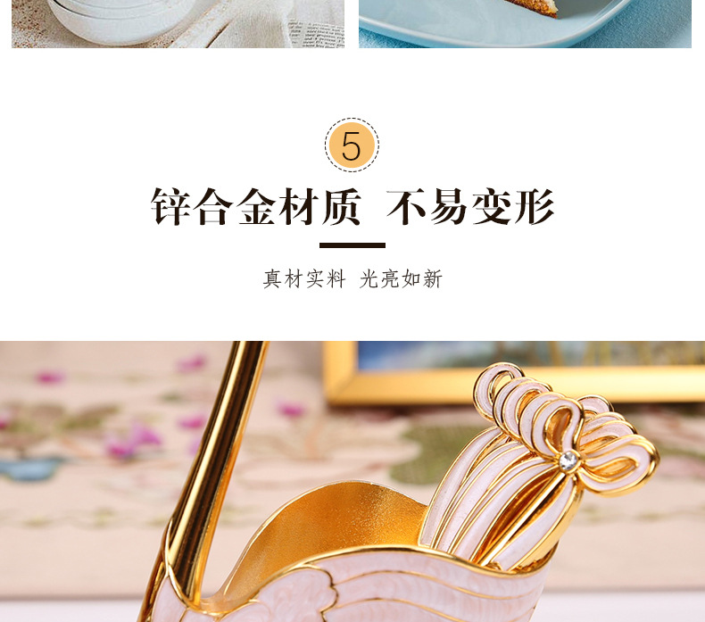 European Style Coffee Spoon Fruit Spoon Fork Set Home Ornaments Fashion Fruit Cute Swan Dessert Spoon Cutlery
