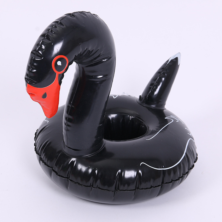 Manufacturers spot ins hot selling black and white Swan cup holder inflatable water coaster floating drink coaster