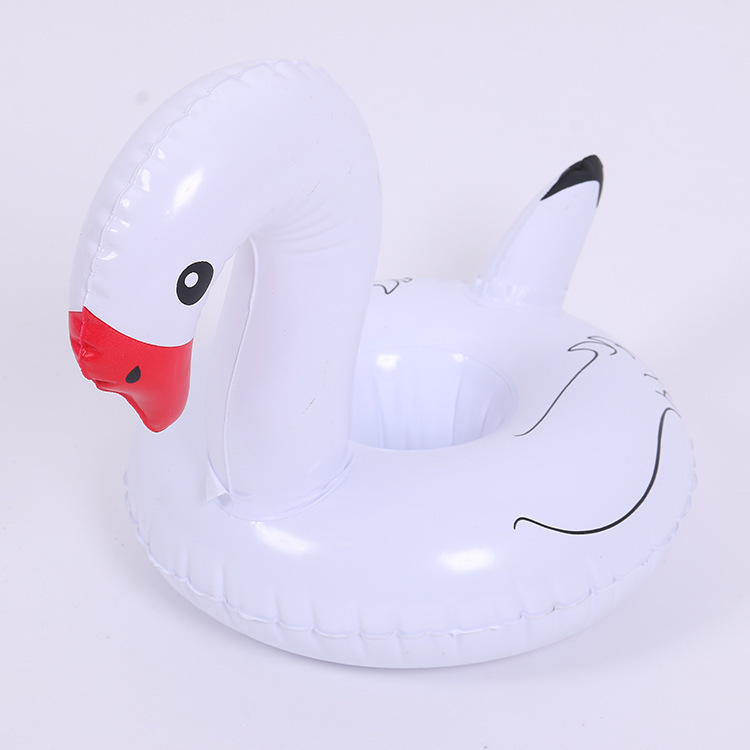 Manufacturers spot ins hot selling black and white Swan cup holder inflatable water coaster floating drink coaster