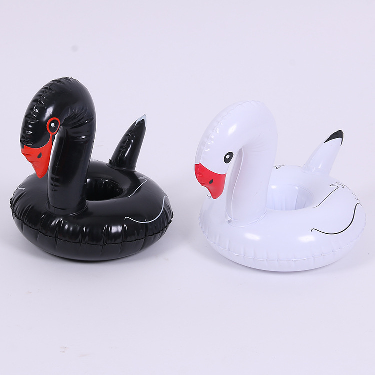 Manufacturers spot ins hot selling black and white Swan cup holder inflatable water coaster floating drink coaster