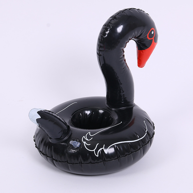 Manufacturers spot ins hot selling black and white Swan cup holder inflatable water coaster floating drink coaster