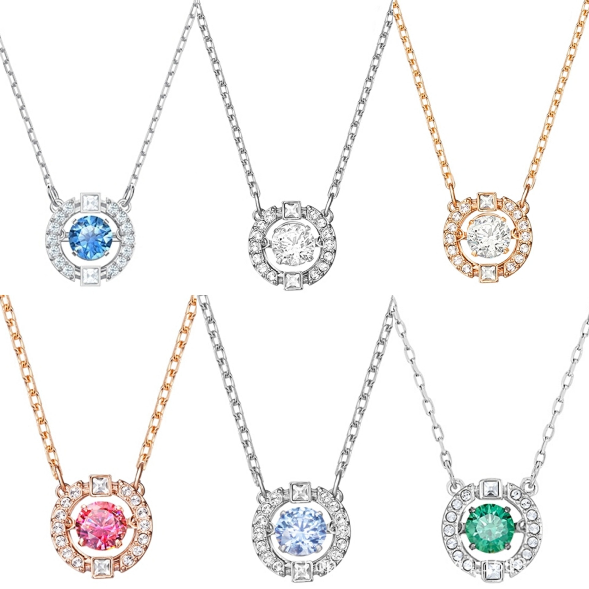 Crystal with Swarovski Elements Pulsatile Heart Smart Necklace Female Swan Chain Set Factory Direct Sales