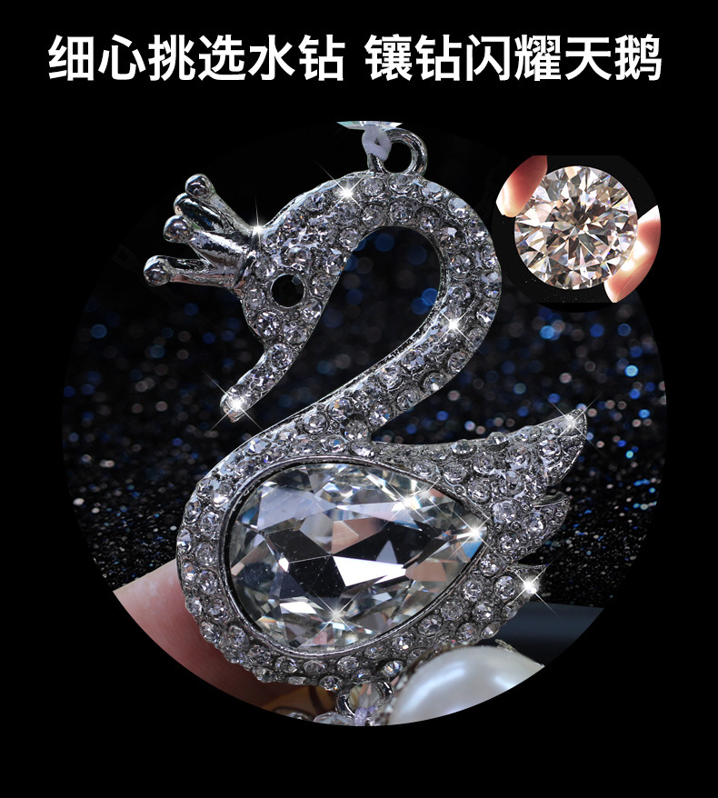 Hanging Ornament Crystal DoubleSided Swan Pendant HighGrade Rhinestone Swan Pearl Pendant Handmade Jewelry Manufacturer Hanging Ornament Crystal DoubleSided Swan Pendant HighGrade Rhinestone Swan Pearl Pendant Handmade Jewelry Manufacturer