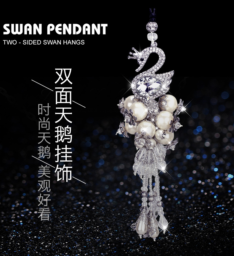 Hanging Ornament Crystal DoubleSided Swan Pendant HighGrade Rhinestone Swan Pearl Pendant Handmade Jewelry Manufacturer Hanging Ornament Crystal DoubleSided Swan Pendant HighGrade Rhinestone Swan Pearl Pendant Handmade Jewelry Manufacturer
