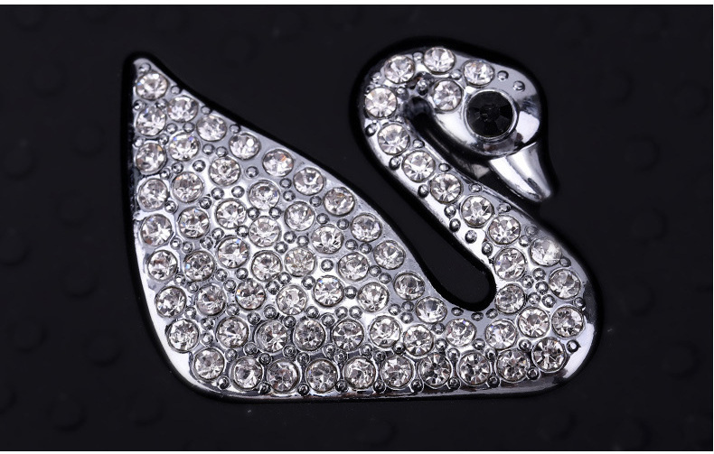 Car Water Cup Mat Car New Anti-Slip Mat Swan Cute Cartoon Diamond Storage Tank Pad Soft Rubber Skid Pad Female