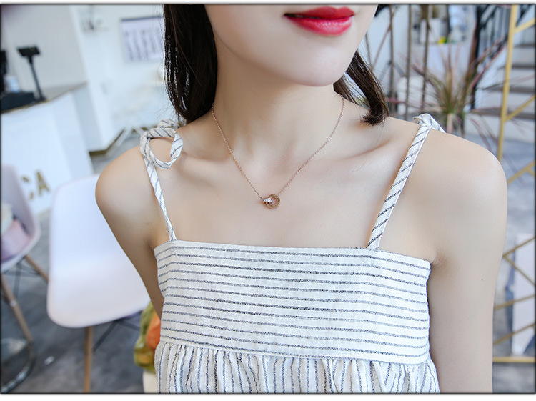 Same Style Internet Celebrity FourLeaf Clover Pendant Titanium Steel Necklace Female Swan Clavicle Chain Letter Necklace Same Style Internet Celebrity FourLeaf Clover Pendant Titanium Steel Necklace Female Swan Clavicle Chain Letter Necklace