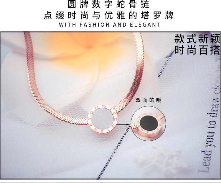 Same Style Internet Celebrity FourLeaf Clover Pendant Titanium Steel Necklace Female Swan Clavicle Chain Letter Necklace Same Style Internet Celebrity FourLeaf Clover Pendant Titanium Steel Necklace Female Swan Clavicle Chain Letter Necklace