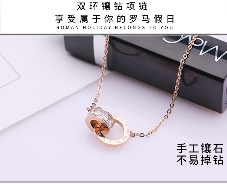 Same Style Internet Celebrity FourLeaf Clover Pendant Titanium Steel Necklace Female Swan Clavicle Chain Letter Necklace Same Style Internet Celebrity FourLeaf Clover Pendant Titanium Steel Necklace Female Swan Clavicle Chain Letter Necklace