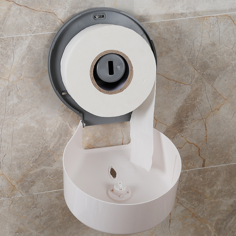 Large Roll Tissue Box Hotel Roll Paper Box Toilet Toilet Tissue Holder Wall-Mounted Large Plate Paper Box Punch-Free