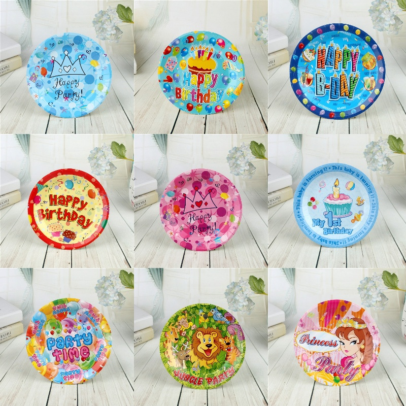 Wholesale Customized Birthday Party Tableware Cartoon Paper Pallet Holiday Party Supplies Dessert Cake Disposable Service Plate