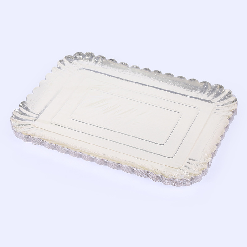Disposable thickened gold paper plate paper plate wedding party barbecue with a tray steak lamb chops manufacturers direct