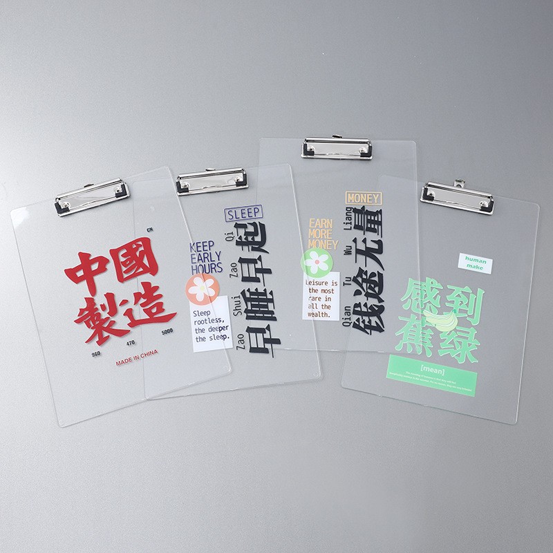 Transparent Bill Bill File Plate Holder A4 Paper Student Material Storage Plywood Acrylic Metal Writing Pad